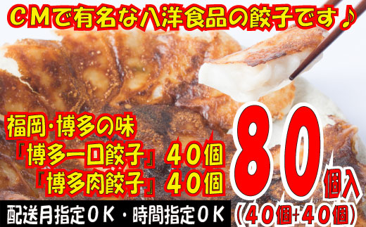 ZG19.福岡・博多の味『博多一口餃子』４０個＋『博多肉餃子』４０個（計８０個）
